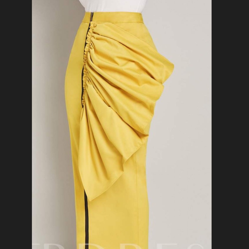 Yellow zipper front maxi skirt BRAND NEW!